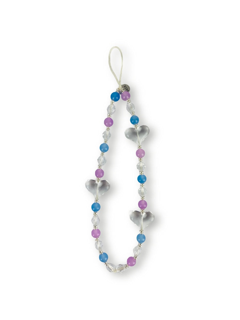 Crystal Heart Wristlet Phone Strap Charm