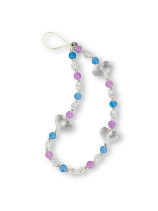 Crystal Heart Wristlet Phone Strap Charm