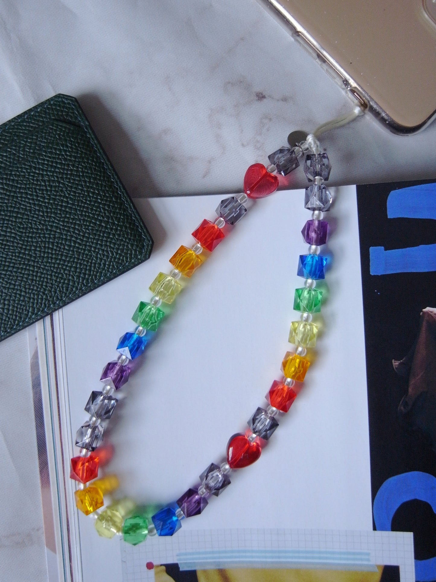 Rainbow Beat Wristlet Phone Strap Charm